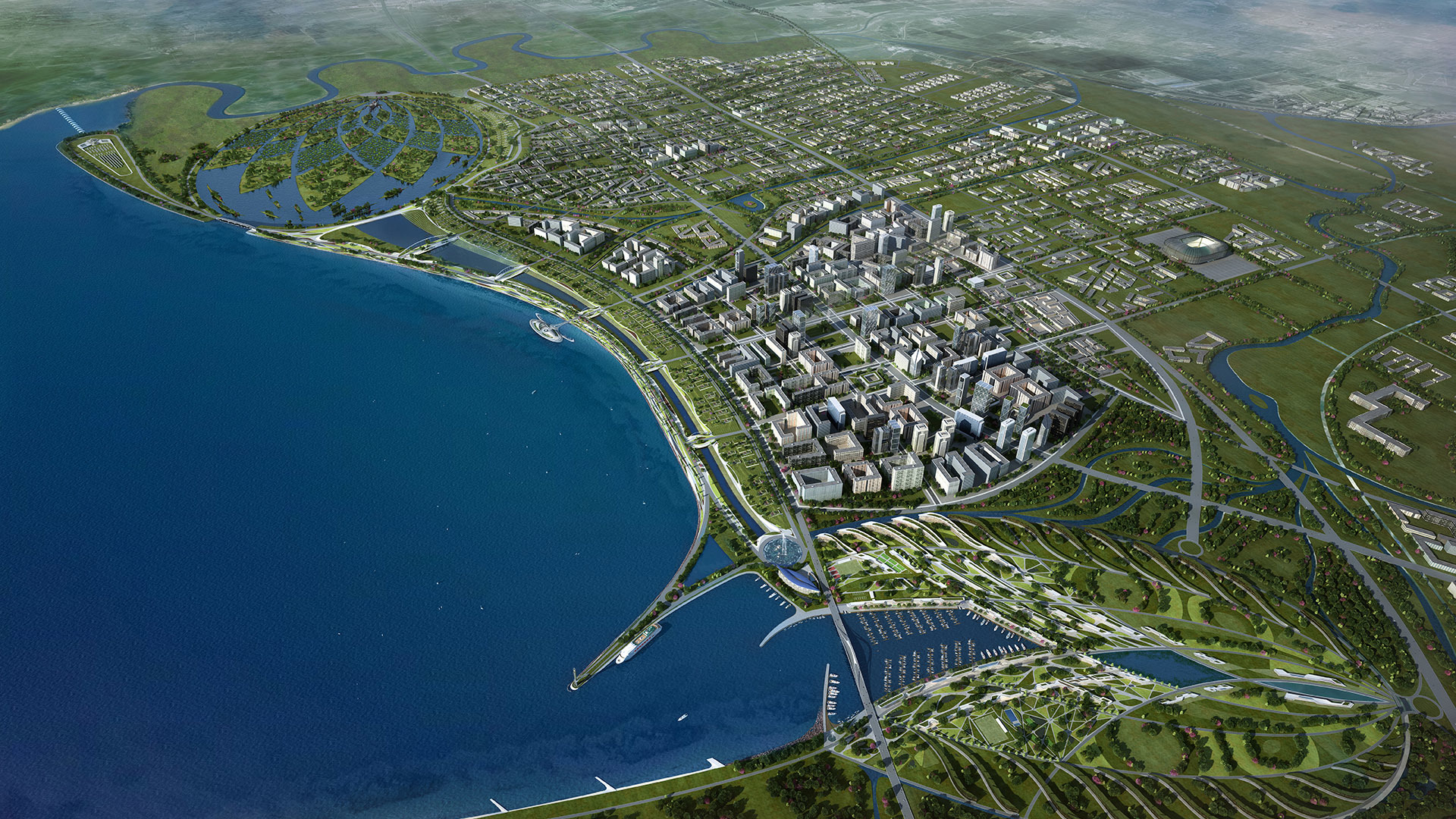 Hongdao waterfront cgi aerial factsheet